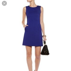 DVF Carpreena Blue Sleeveless Mobwife Sheath Mini Dress 6 y2k 90s office